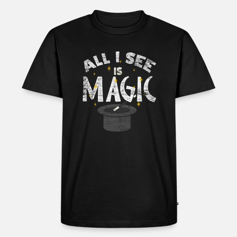 Magie Magier - Männer Premium Bio T-Shirt - Schwarz