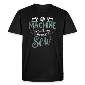 Machine à coudre à coudre - T-shirt Premium bio Homme - noir - Devant - Nico (187cm)