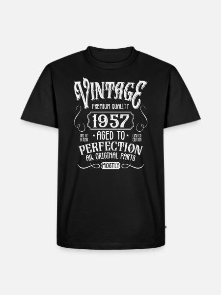 Birthday born in 1957 - Men's Premium Organic T-Shirt - black
