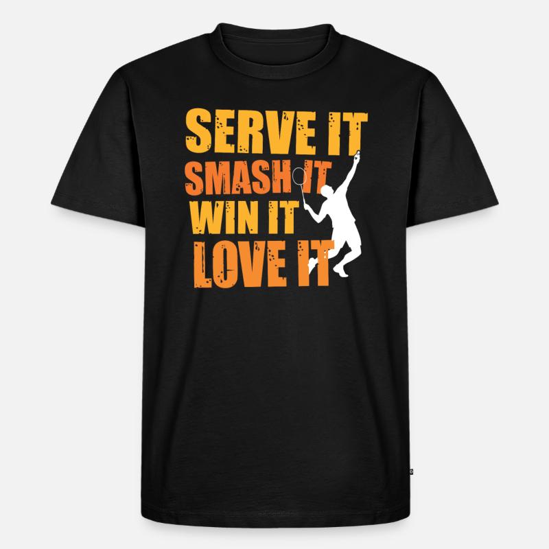 Badminton - Männer Premium Bio T-Shirt - Schwarz