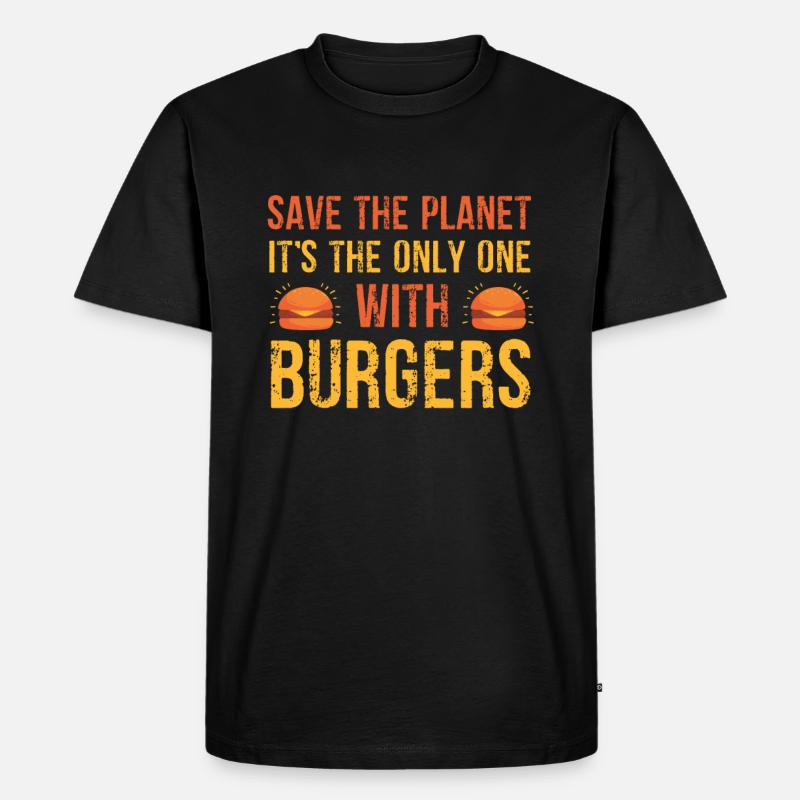 Burger - Männer Premium Bio T-Shirt - Schwarz