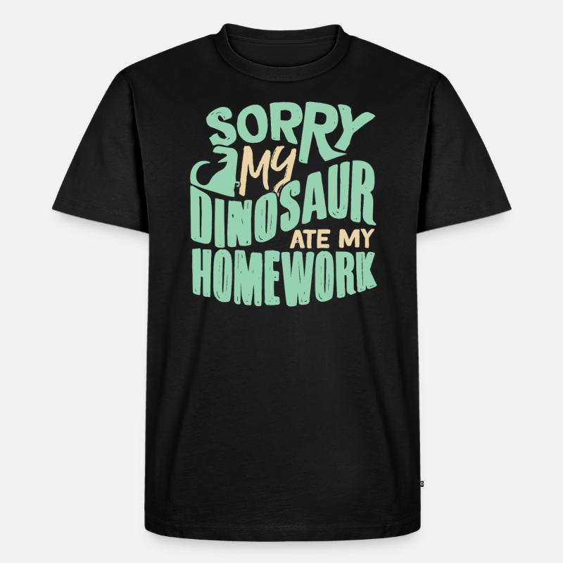 Dinosaurier - Männer Premium Bio T-Shirt - Schwarz
