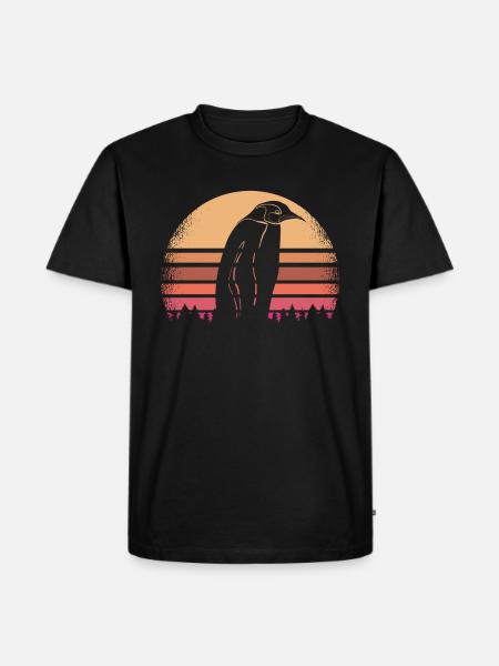 Pinguin - Männer Premium Bio T-Shirt - Schwarz