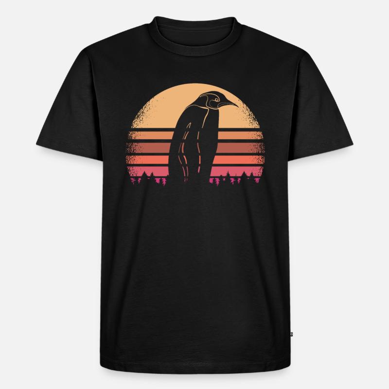 Pinguin - Männer Premium Bio T-Shirt - Schwarz