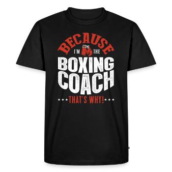 Boxer coach - Men's Premium Organic T-Shirt - black - Front - Nico (187cm)