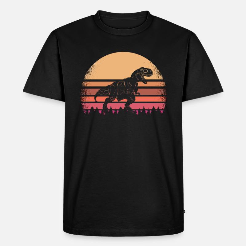 Dinosaurier T-Rex - Männer Premium Bio T-Shirt - Schwarz