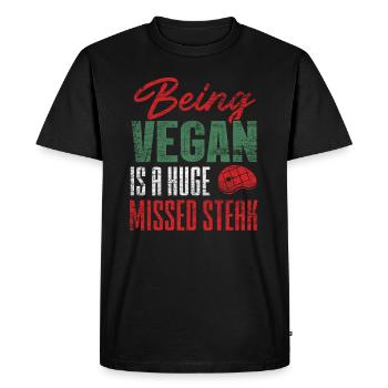 Steak à griller - T-shirt Premium bio Homme - noir - Devant - Nico (187cm)