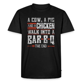 Grillades au barbecue - T-shirt Premium bio Homme - noir - Devant - Nico (187cm)