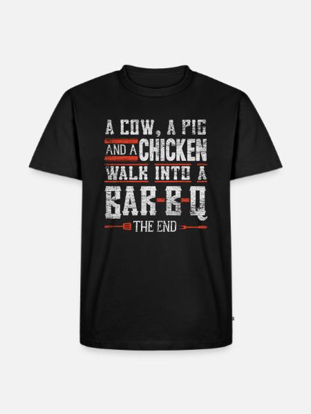 BBQ grilling - Men's Premium Organic T-Shirt - black