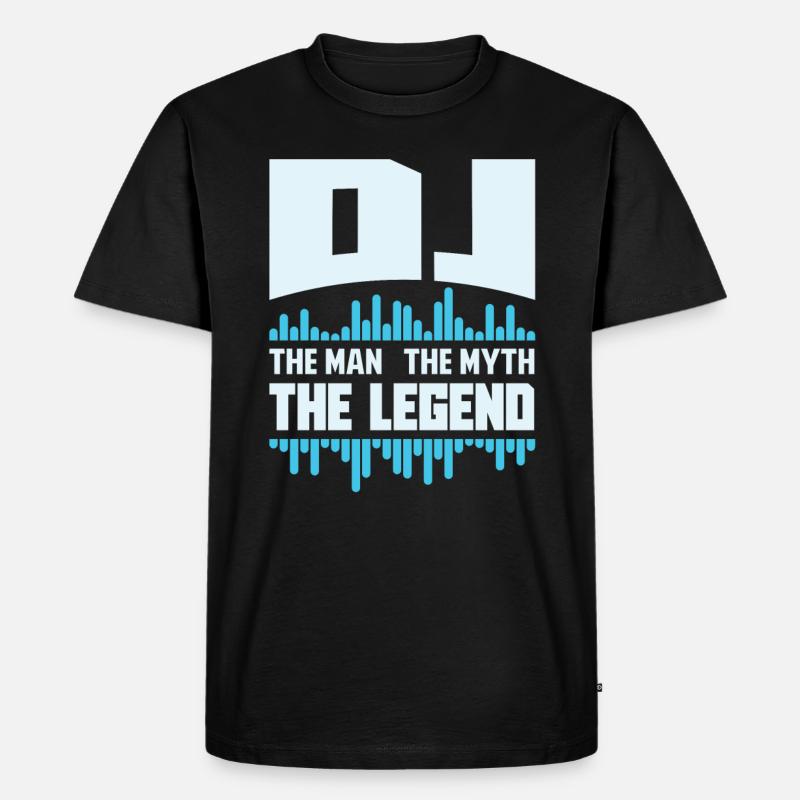 DJ - Männer Premium Bio T-Shirt - Schwarz