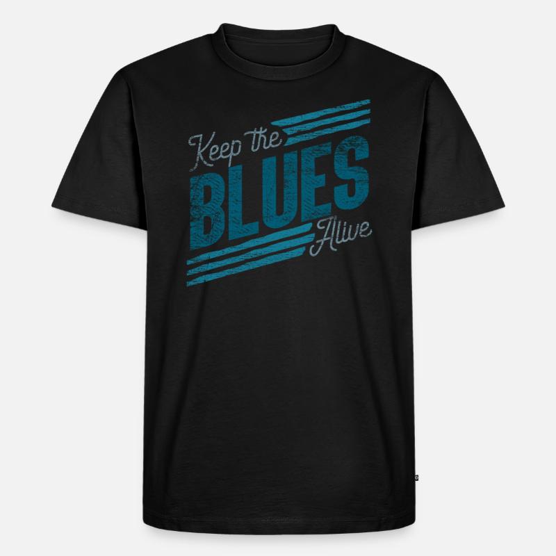 Blues - Männer Premium Bio T-Shirt - Schwarz