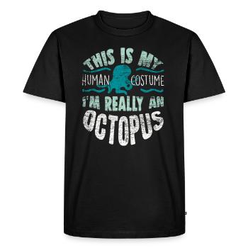 Octopus - Men's Premium Organic T-Shirt - black - Front - Nico (187cm)