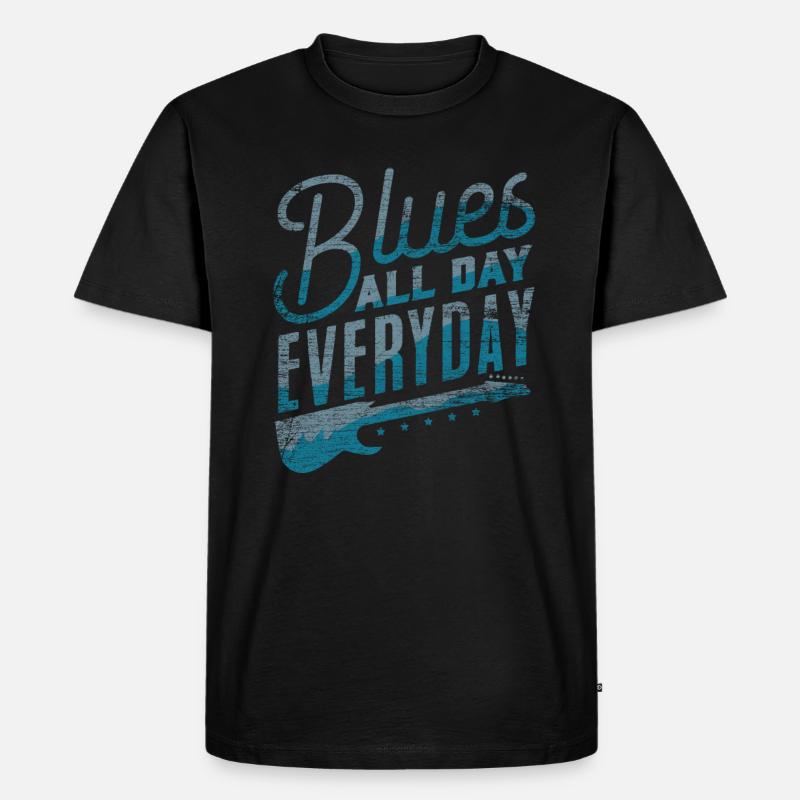 Blues - Männer Premium Bio T-Shirt - Schwarz