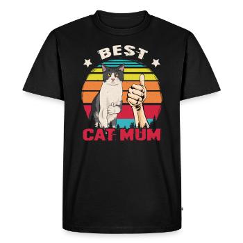 Meilleur chat maman jamais chats vintage - T-shirt Premium bio Homme - noir - Devant - Nico (187cm)