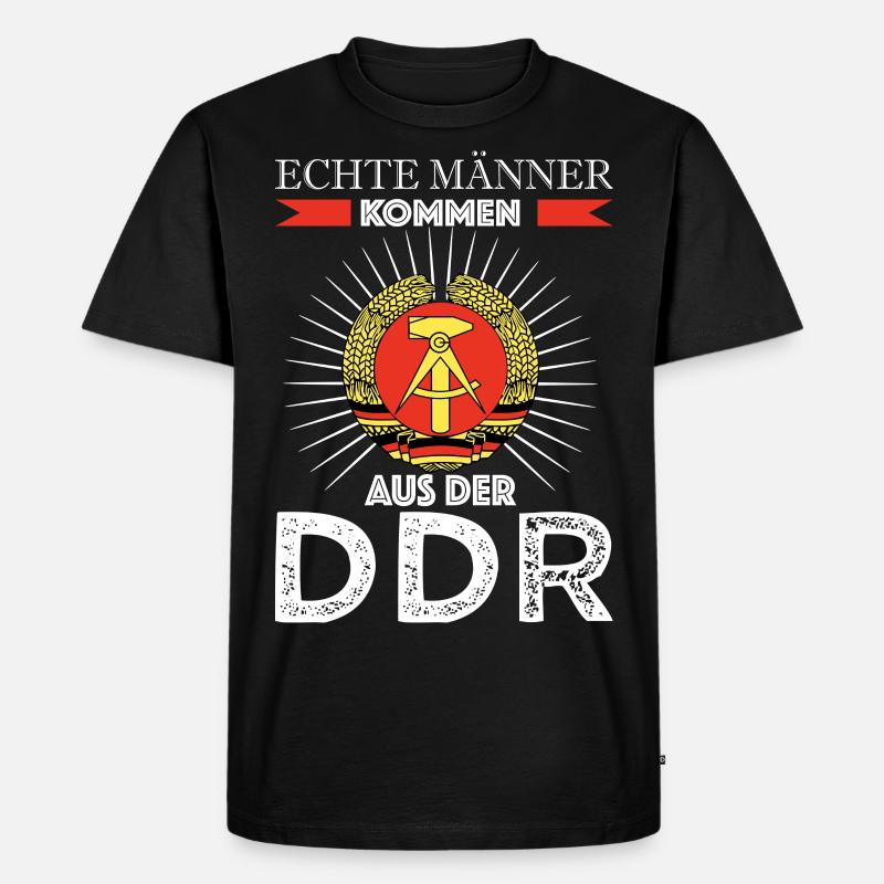 Echte Männer DDR Spruch Deutschland - Männer Premium Bio T-Shirt - Schwarz
