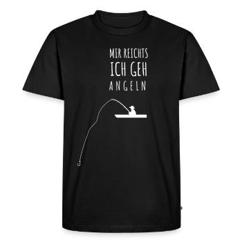 mir reichts ich geh angeln - Männer Premium Bio T-Shirt - Schwarz - Vorne - Nico (187cm)