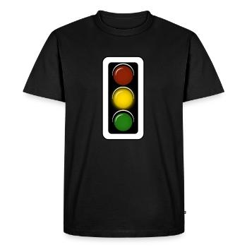 Corona traffic light yellow - Men's Premium Organic T-Shirt - black - Front - Nico (187cm)