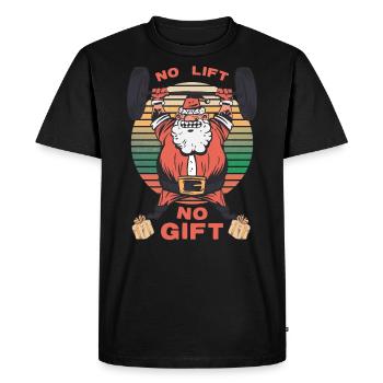 Santa Gym Pas de levage Pas de cadeau Noël Fit - T-shirt Premium bio Homme - noir - Devant - Nico (187cm)