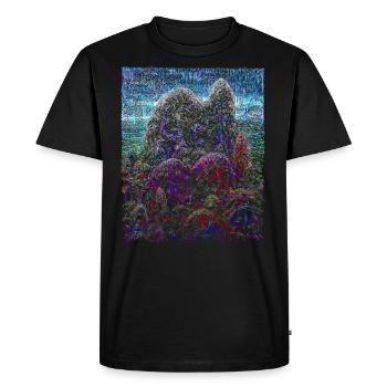 Peinture de broderie impressionnisme de montagne - T-shirt Premium bio Homme - noir - Devant - Nico (187cm)