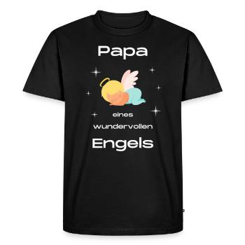 Papa eines wundervollen Engels - Männer Premium Bio T-Shirt - Schwarz - Vorne - Nico (187cm)