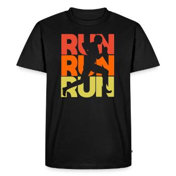 Run Run Run - Jogging - Fitness - Men's Premium Organic T-Shirt - black - Front - Nico (187cm)
