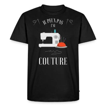 Je peux pas j'ai couture - T-shirt Premium bio Homme - noir - Devant - Nico (187cm)
