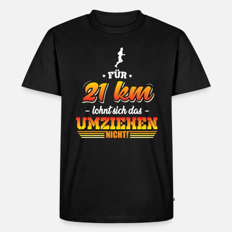 Marathon lustiger Spruch - Männer Premium Bio T-Shirt - Schwarz
