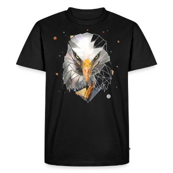 Bald Eagle | Low Poly Art | Cool polygon - Men's Premium Organic T-Shirt - black - Front - Nico (187cm)