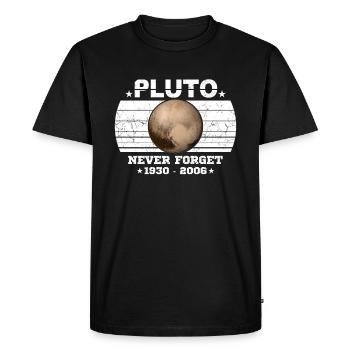 Never Forget Pluto Shirt Vintage Planet Pluto - T-shirt Premium bio Homme - noir - Devant - Nico (187cm)