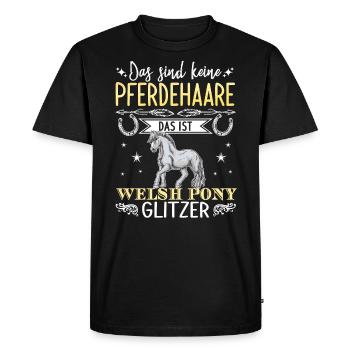 Ce ne sont pas des poils de cheval, c’est Welsh Pony Glit - T-shirt Premium bio Homme - noir - Devant - Nico (187cm)