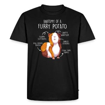 Anatomy Of A Furry Potato Guinée Pig Cobaye - T-shirt Premium bio Homme - noir - Devant - Nico (187cm)