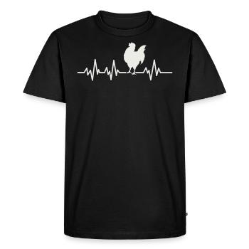 Chicken Chicken Chicken Heartbeat Equalizer Pulse ECG - Men's Premium Organic T-Shirt - black - Front - Nico (187cm)