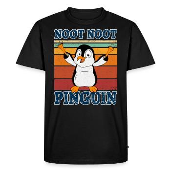 Noot Noot Madafakas Drôle de pingouin avec des klaxons - T-shirt Premium bio Homme - noir - Devant - Nico (187cm)