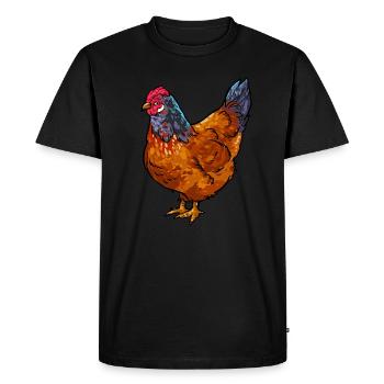 Vorwerk Chicken Chicken Type Farmer Chicken Rooster - Men's Premium Organic T-Shirt - black - Front - Nico (187cm)
