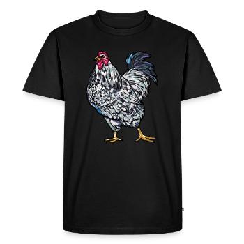 Wyandotten Poulets Type de poules fermiers - T-shirt Premium bio Homme - noir - Devant - Nico (187cm)