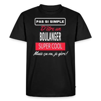 pas si simple BOULANGER - T-shirt Premium bio Homme - noir - Devant - Nico (187cm)