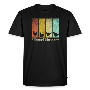 Chuchoteur de poulet - Chicken Design - T-shirt Premium bio Homme - noir - Devant - Nico (187cm)