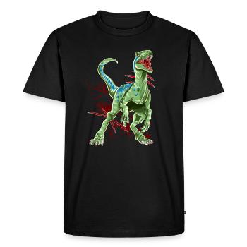 Velociraptor Raptor Dinosaures Origine primitive Din - T-shirt Premium bio Homme - noir - Devant - Nico (187cm)