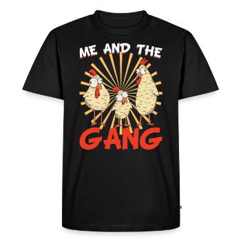 Le gang et moi Poulet d’élevage de poulaillers - T-shirt Premium bio Homme - noir - Devant - Nico (187cm)