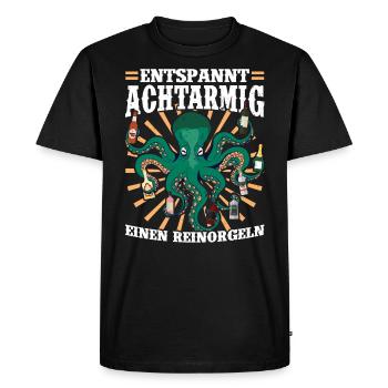 Entspannt achtarmig einen reinorgeln - Männer Premium Bio T-Shirt - Schwarz - Vorne - Nico (187cm)