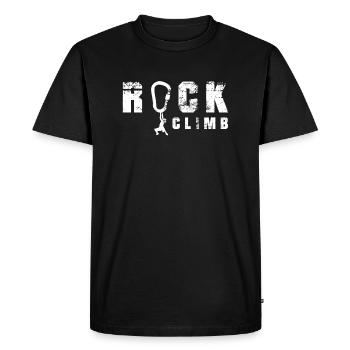 Rock Climb - Men's Premium Organic T-Shirt - black - Front - Nico (187cm)