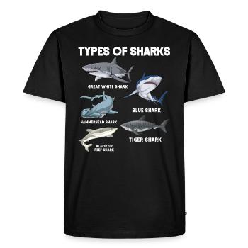 Types de requins - T-shirt Premium bio Homme - noir - Devant - Nico (187cm)