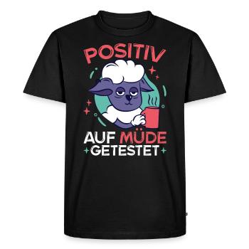Positive For Tired Tested Sheep Sheep - Men's Premium Organic T-Shirt - black - Front - Nico (187cm)