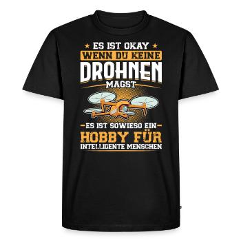 Drones - Drone Pilot - Men's Premium Organic T-Shirt - black - Front - Nico (187cm)