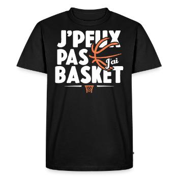 Je Peux Pas J'ai Basket Cadeau Basketball - T-shirt Premium bio Homme - noir - Devant - Nico (187cm)