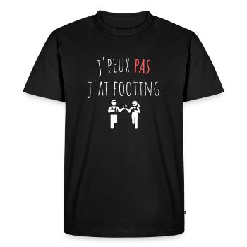 j'peux pas j'ai footing cadeau anniversaire humour - T-shirt Premium bio Homme - noir - Devant - Nico (187cm)