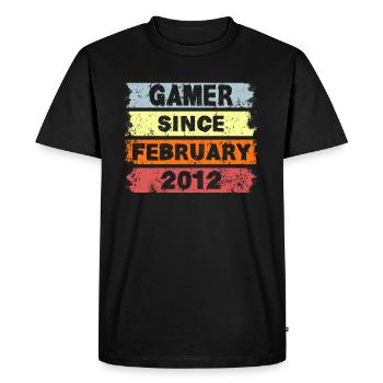 Gamer since February 2012 - Birthday - Men's Premium Organic T-Shirt - black - Front - Nico (187cm)