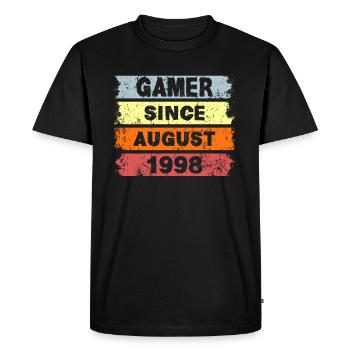 Gamer since August 1998 - Birthday - Men's Premium Organic T-Shirt - black - Front - Nico (187cm)