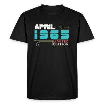 April 1965 - Birthday in April - Men's Premium Organic T-Shirt - black - Front - Nico (187cm)