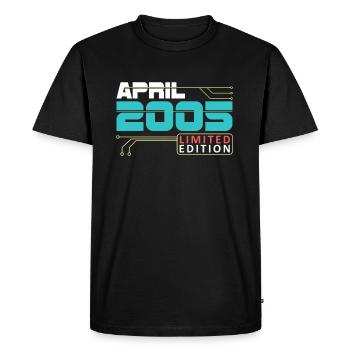Avril 2005 - Anniversaire en avril - T-shirt Premium bio Homme - noir - Devant - Nico (187cm)
